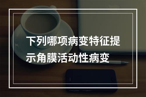 下列哪项病变特征提示角膜活动性病变