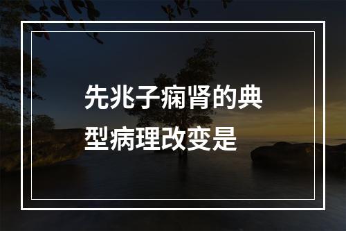 先兆子痫肾的典型病理改变是