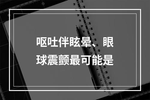 呕吐伴眩晕、眼球震颤最可能是