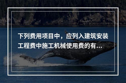 下列费用项目中，应列入建筑安装工程费中施工机械使用费的有（。