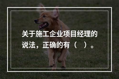 关于施工企业项目经理的说法，正确的有（　）。