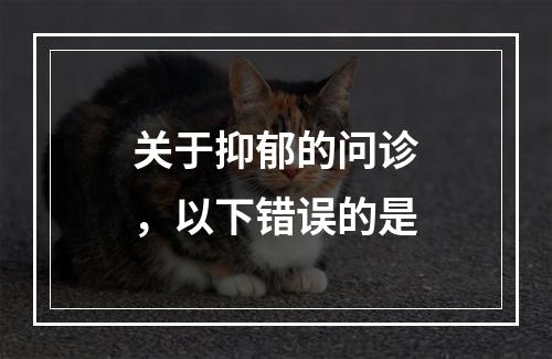 关于抑郁的问诊，以下错误的是