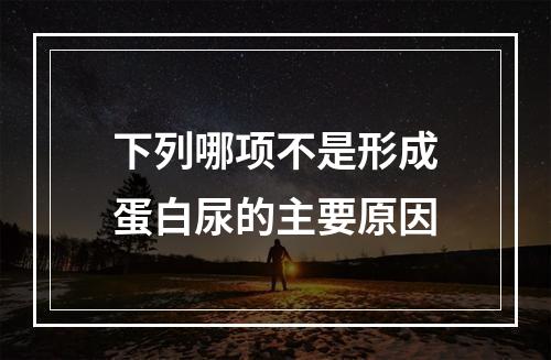 下列哪项不是形成蛋白尿的主要原因