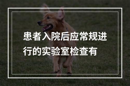 患者入院后应常规进行的实验室检查有