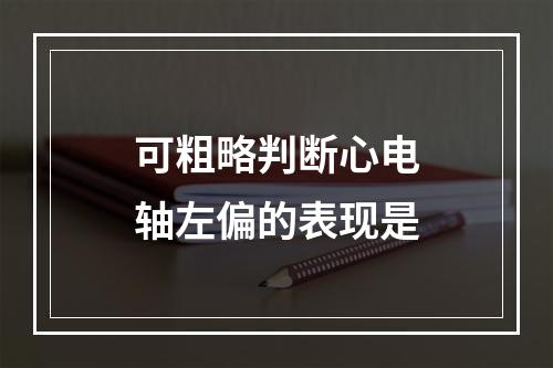 可粗略判断心电轴左偏的表现是