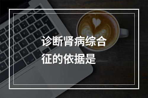 诊断肾病综合征的依据是