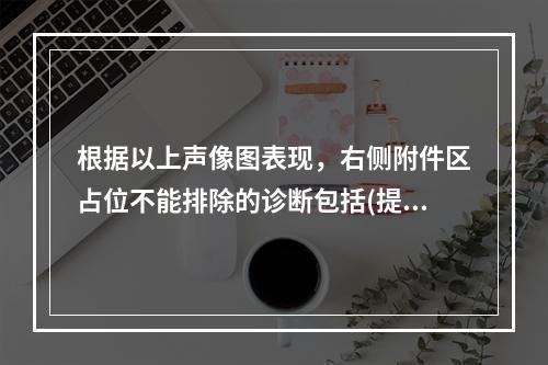 根据以上声像图表现，右侧附件区占位不能排除的诊断包括(提示　