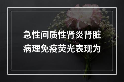 急性间质性肾炎肾脏病理免疫荧光表现为