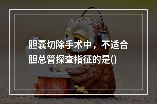 胆囊切除手术中，不适合胆总管探查指征的是()