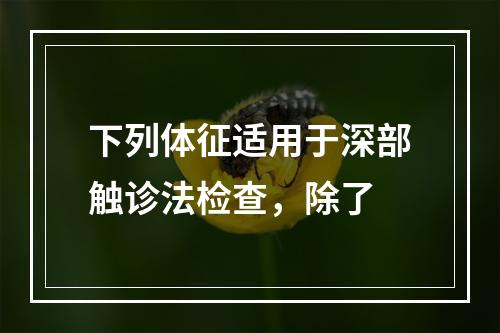 下列体征适用于深部触诊法检查，除了