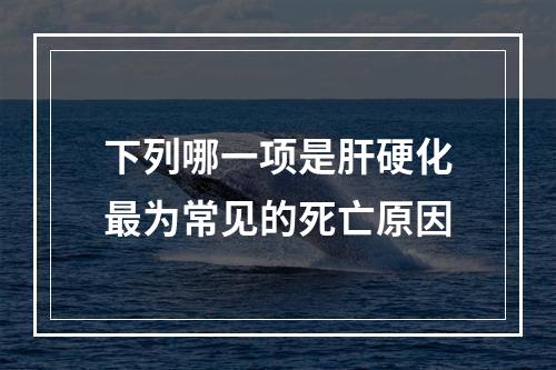 下列哪一项是肝硬化最为常见的死亡原因