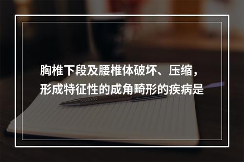 胸椎下段及腰椎体破坏、压缩，形成特征性的成角畸形的疾病是