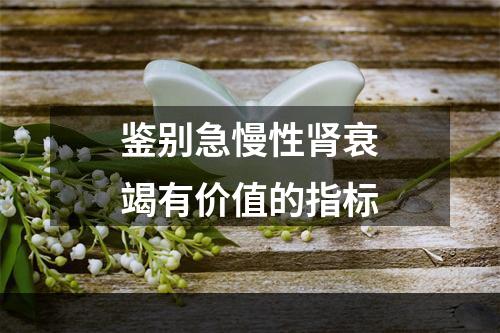 鉴别急慢性肾衰竭有价值的指标