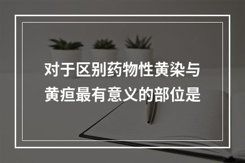 对于区别药物性黄染与黄疸最有意义的部位是