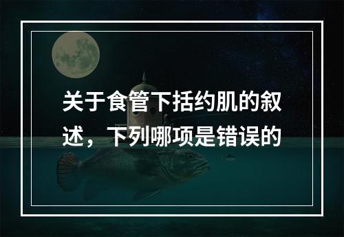 关于食管下括约肌的叙述，下列哪项是错误的