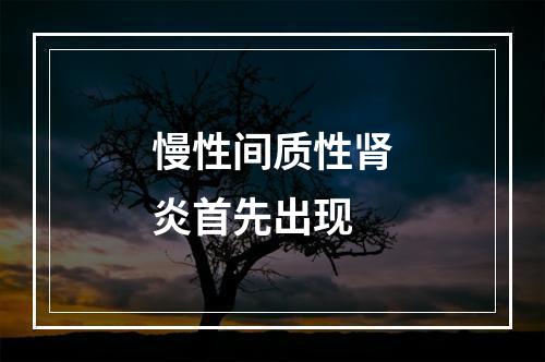 慢性间质性肾炎首先出现