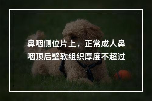 鼻咽侧位片上，正常成人鼻咽顶后壁软组织厚度不超过