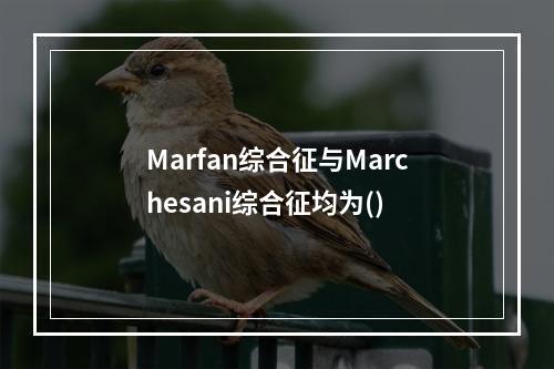 Marfan综合征与Marchesani综合征均为()