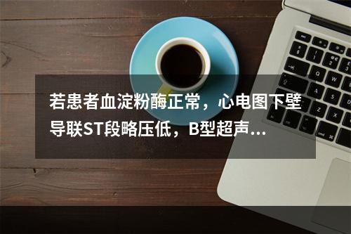 若患者血淀粉酶正常，心电图下壁导联ST段略压低，B型超声显示