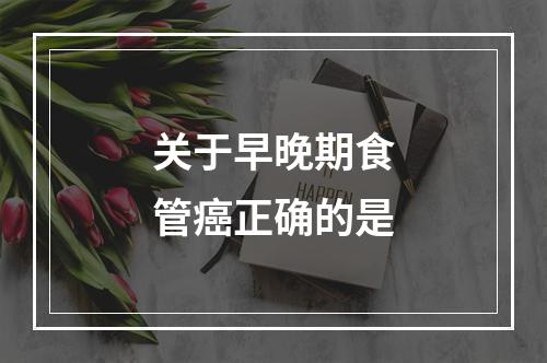 关于早晚期食管癌正确的是