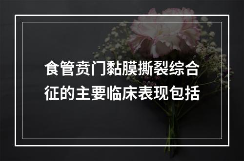 食管贲门黏膜撕裂综合征的主要临床表现包括