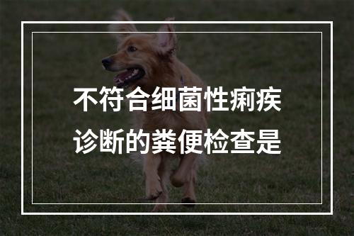 不符合细菌性痢疾诊断的粪便检查是