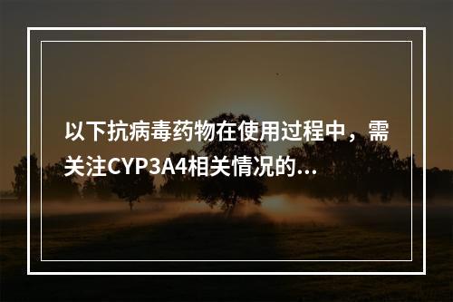 以下抗病毒药物在使用过程中，需关注CYP3A4相关情况的有