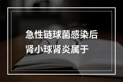 急性链球菌感染后肾小球肾炎属于