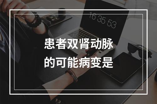 患者双肾动脉的可能病变是