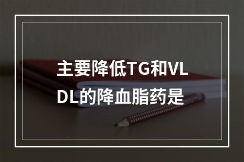 主要降低TG和VLDL的降血脂药是