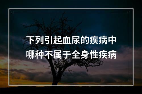 下列引起血尿的疾病中哪种不属于全身性疾病