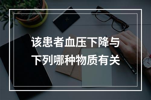 该患者血压下降与下列哪种物质有关