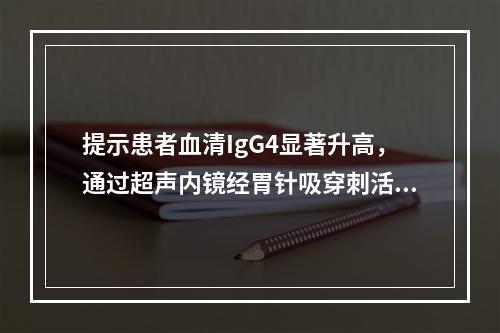 提示患者血清IgG4显著升高，通过超声内镜经胃针吸穿刺活检取