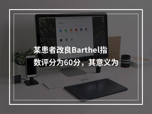 某患者改良Barthel指数评分为60分，其意义为