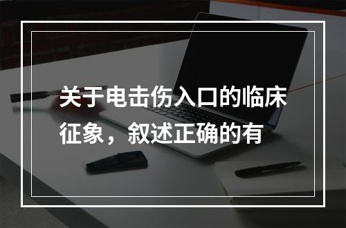 关于电击伤入口的临床征象，叙述正确的有