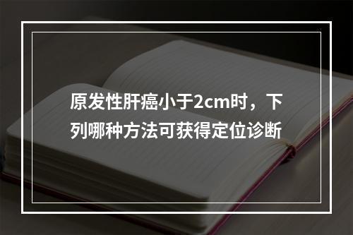 原发性肝癌小于2cm时，下列哪种方法可获得定位诊断