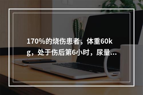 170％的烧伤患者，体重60kg，处于伤后第6小时，尿量持续