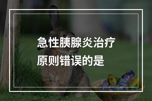 急性胰腺炎治疗原则错误的是