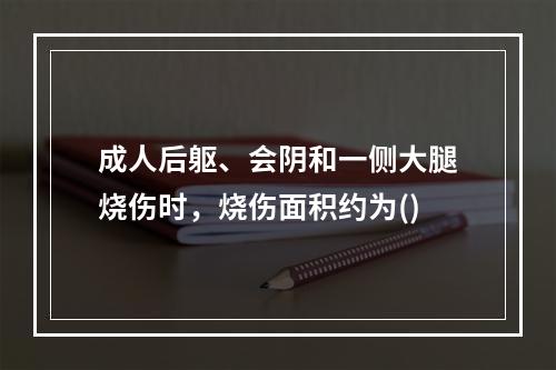 成人后躯、会阴和一侧大腿烧伤时，烧伤面积约为()