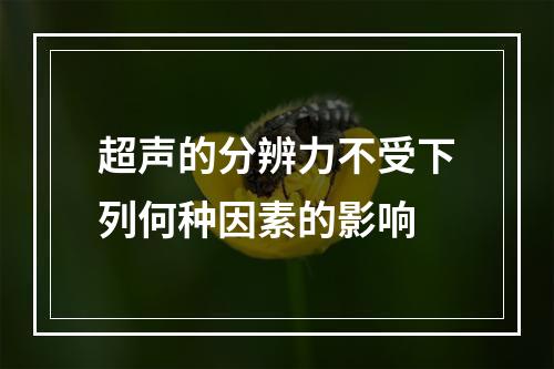 超声的分辨力不受下列何种因素的影响