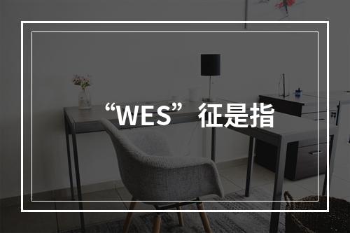 “WES”征是指