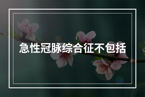 急性冠脉综合征不包括