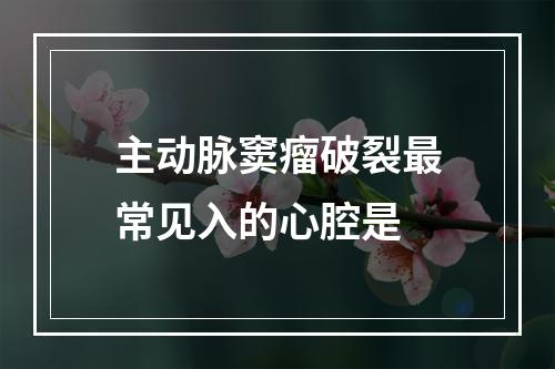 主动脉窦瘤破裂最常见入的心腔是