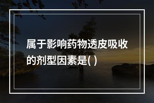 属于影响药物透皮吸收的剂型因素是( )