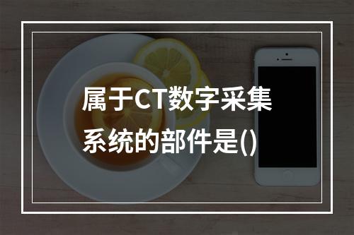 属于CT数字采集系统的部件是()