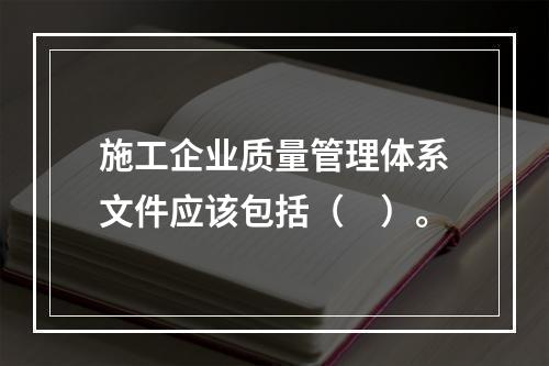 施工企业质量管理体系文件应该包括（　）。