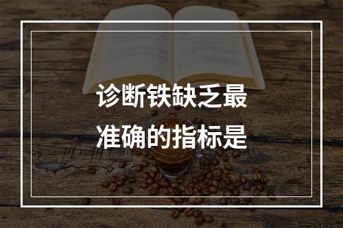 诊断铁缺乏最准确的指标是