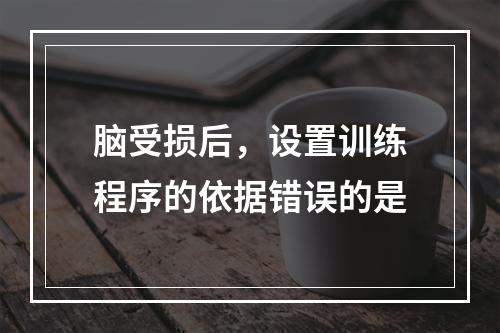 脑受损后，设置训练程序的依据错误的是