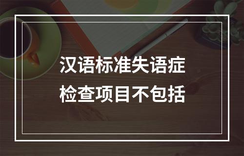 汉语标准失语症检查项目不包括