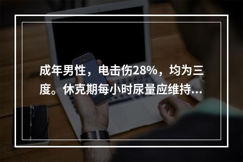 成年男性，电击伤28%，均为三度。休克期每小时尿量应维持()